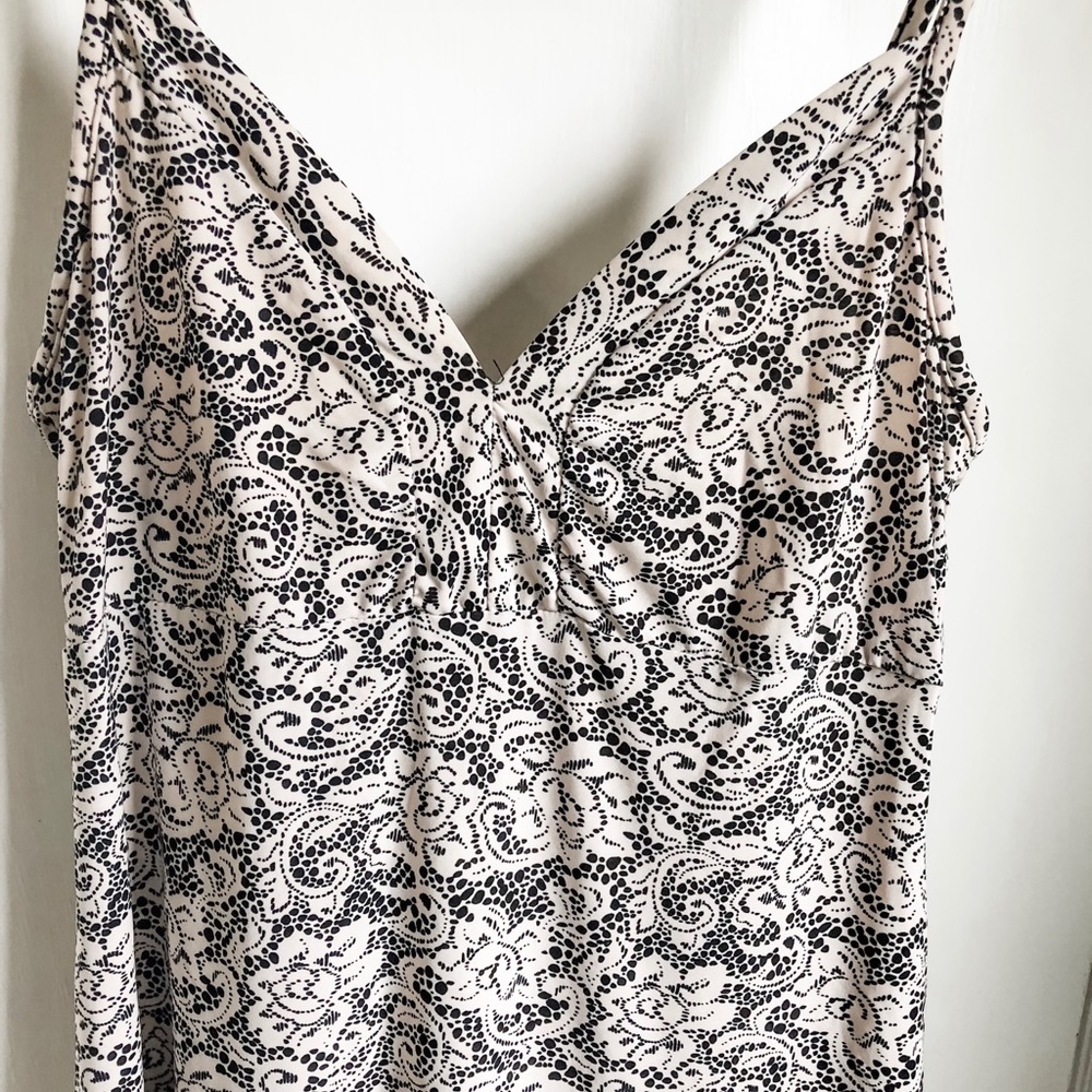 Black and white floral chemise